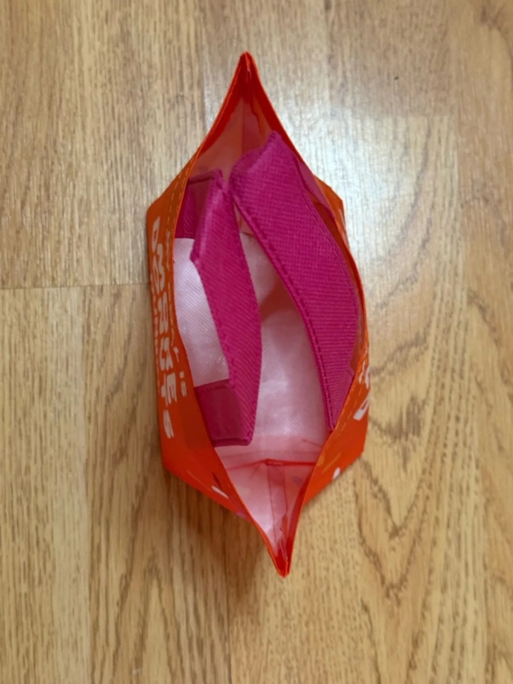 More Donuts' Mini Tote Bag - Orange with Pink Handles - Picture 5 of 6